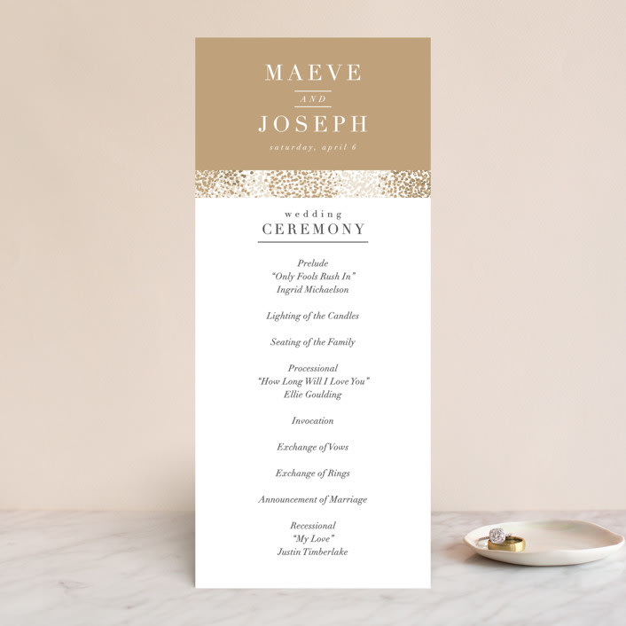 "Organic Dots" - Wedding Programs in Champagne by lena barakat - Front