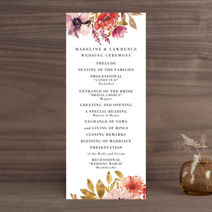 "Autumn Vows" - Wedding Programs in Burnt Orange by Chris Griffith - Front