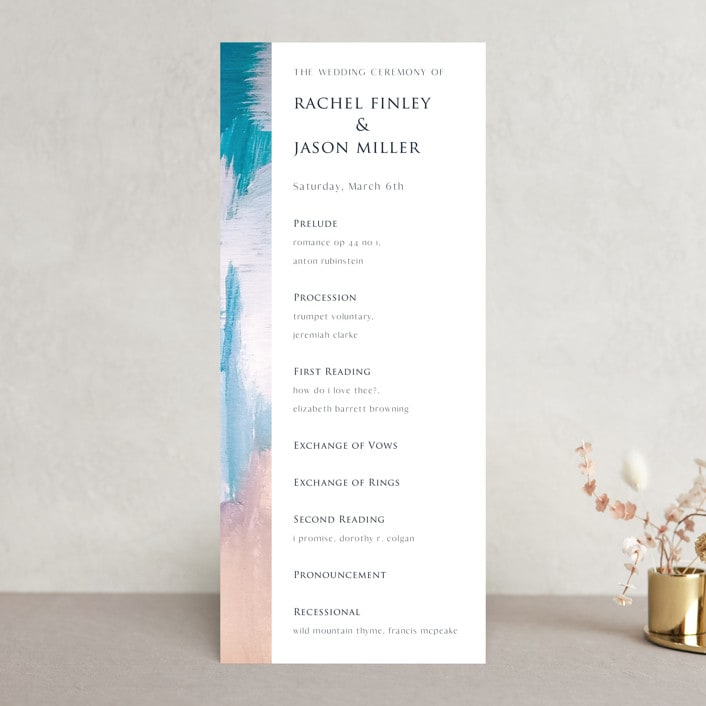 "Sand & Sun" - Wedding Programs in Ocean by Nicole Walsh - Front