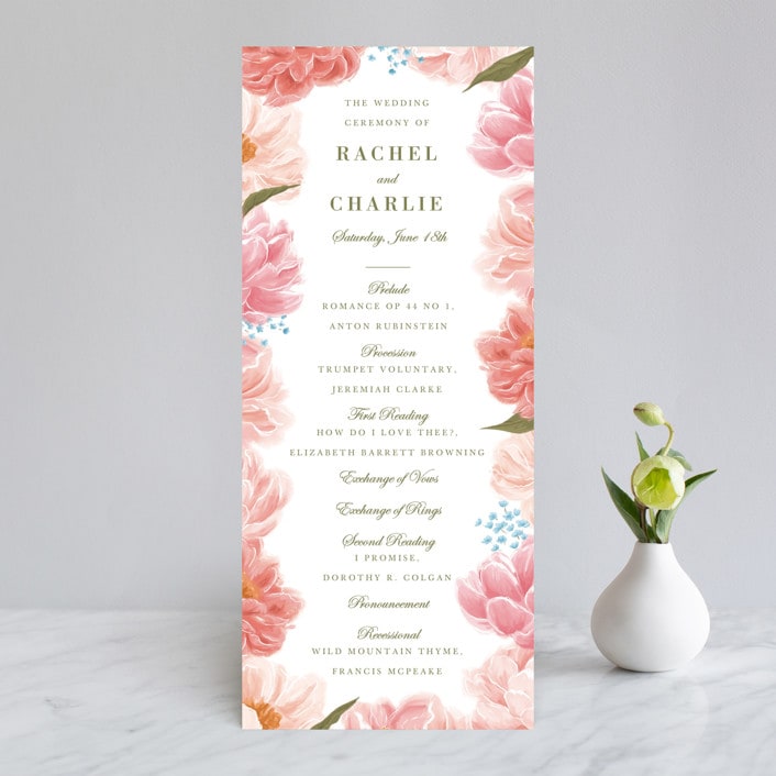 "Peony Gardens" - Wedding Programs in Peony by Inna Moreva - Front