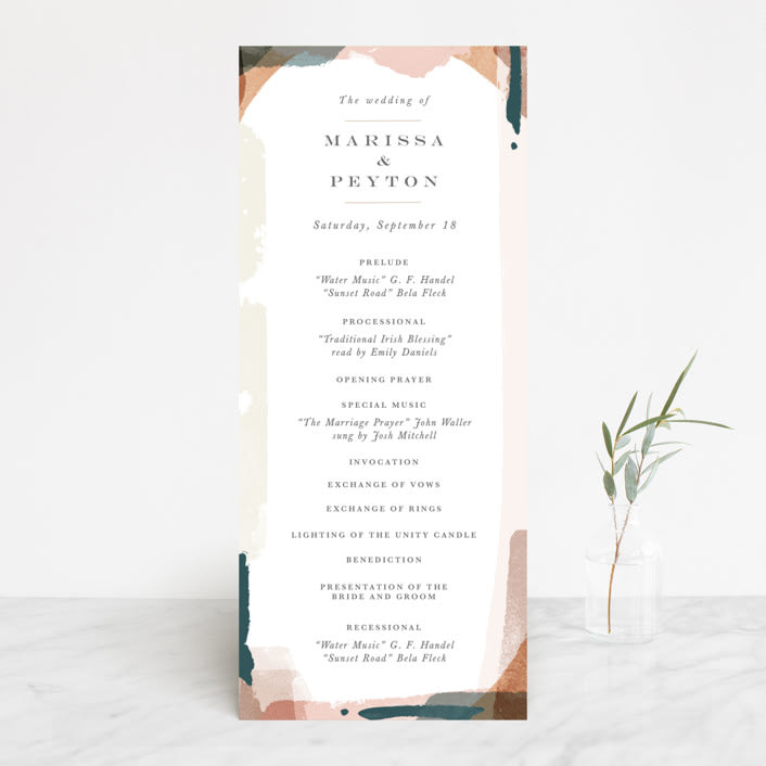 "Overlapping" - Wedding Programs in Blush by Jennifer Wick - Front