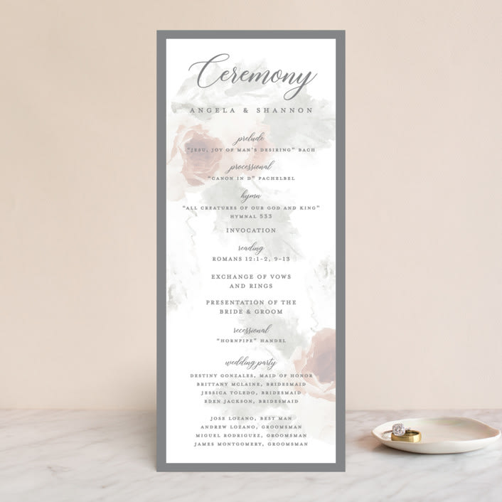 "rose drop" - Wedding Programs in Rose by Cass Imagines - Front