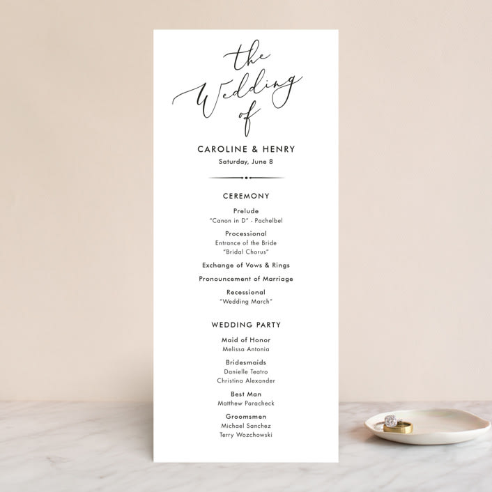 "Scripted Romance" - Wedding Programs in Classic by Katherine Moynagh - Front