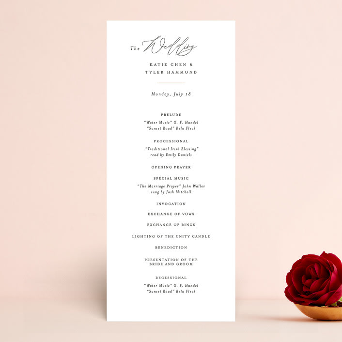 "Tallulah" - Wedding Programs in Linen by Jennifer Wick - Front
