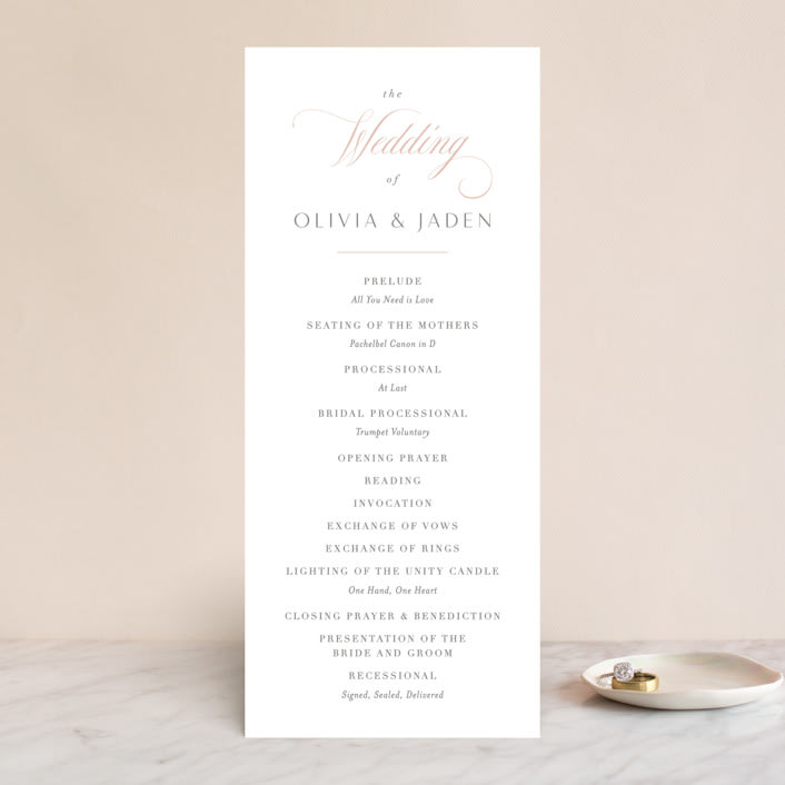 "Gramercy" - Wedding Programs in Blush by Kristie Kern - Front
