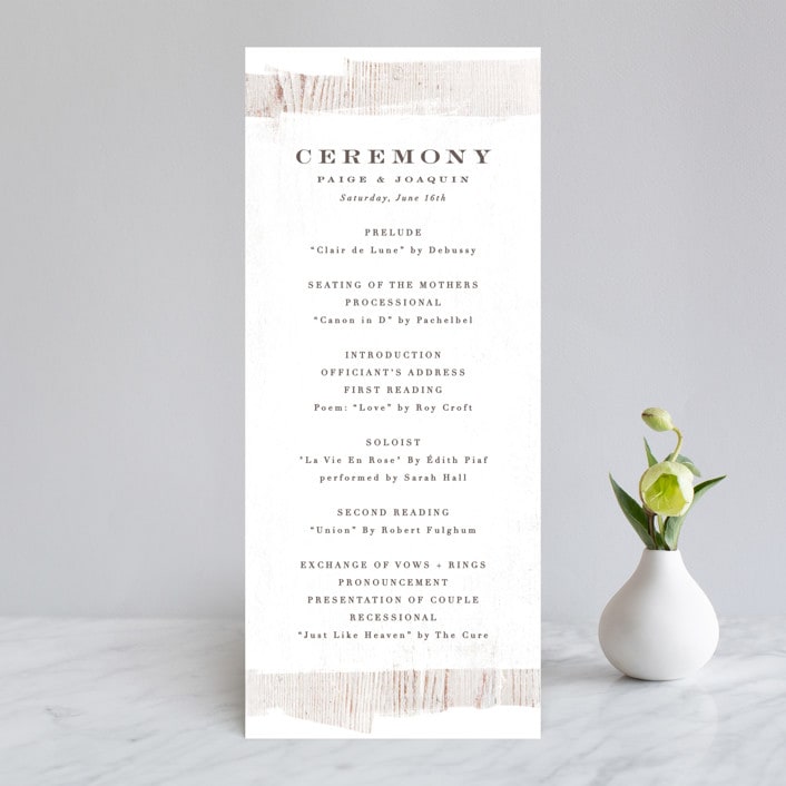 "Barnwood" - Wedding Programs in Ash by Hooray Creative - Front