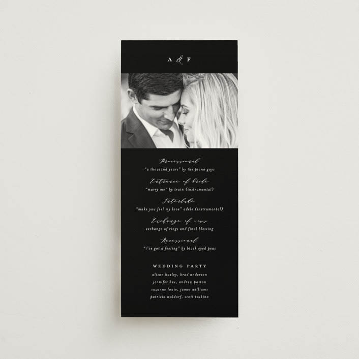 "Classically Us" - Wedding Programs in Cotton by Simona Camp - Front