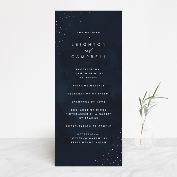 "Celestial" - Wedding Programs in Night Sky by Carly Reed Walker - Front