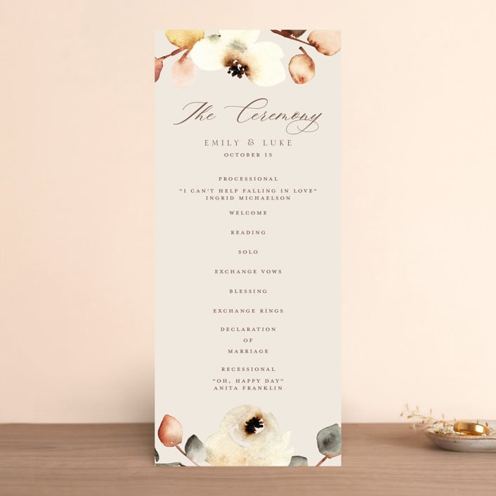 "Bella Mia" - Wedding Programs in Autumn by Petra Kern - Front