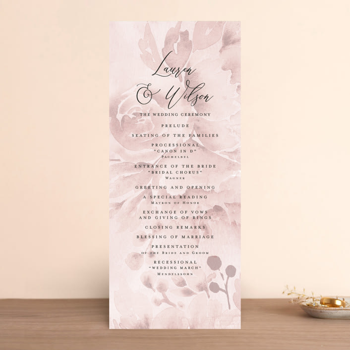 "Wedding Dream" - Wedding Programs in Blush by Chris Griffith - Front