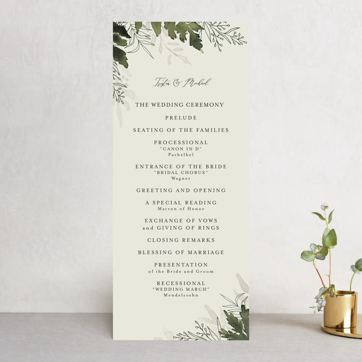 "Love springs eternal" - Wedding Programs in Fern by Chris Griffith - Front