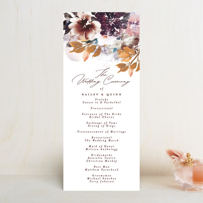 "Lush Bouquet" - Wedding Programs in Autumn by Phrosné Barwood - Front