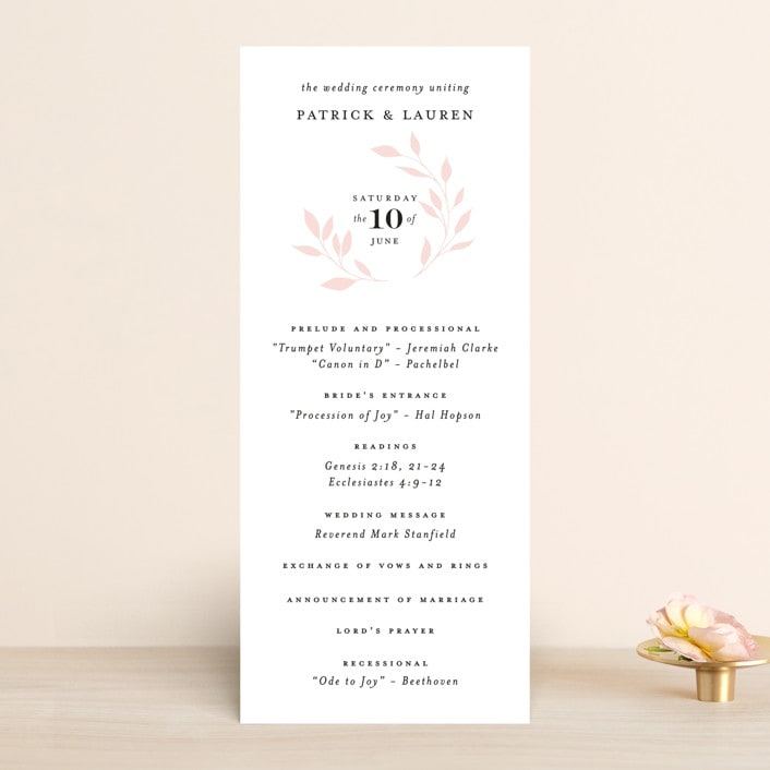 "Emblem" - Wedding Programs in Petal by Kimberly FitzSimons - Front