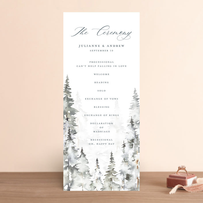 "Grand Escape" - Wedding Programs in Stone by Petra Kern - Front