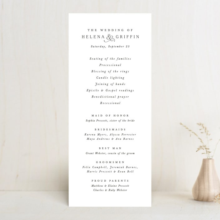 "And here we are" - Wedding Programs in Marble by Lea Delaveris - Front