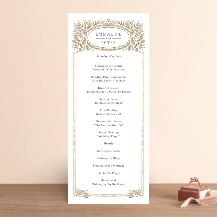"charmed" - Wedding Programs in Honey by Jen Owens - Front