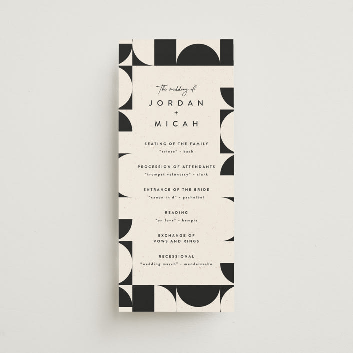 "Kenai" - Wedding Programs in Shadow by Carly Reed Walker - Front