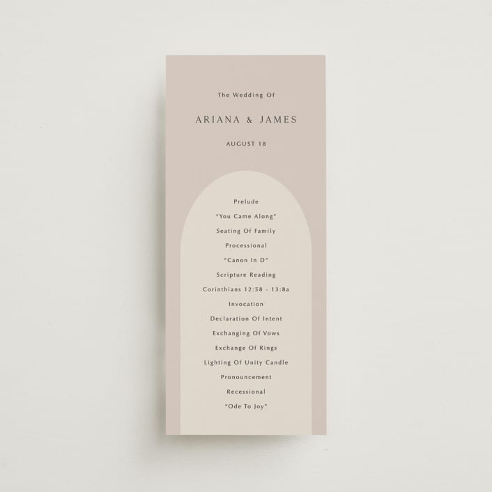 "the arch" - Wedding Programs in Stone by Elly - Front