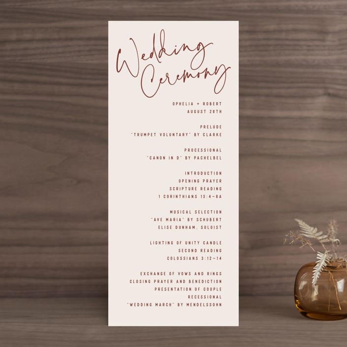 "Millennial" - Wedding Programs in Rose by Hooray Creative - Front