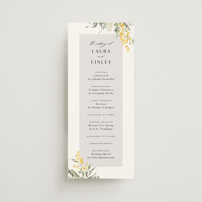 "mimosa" - Wedding Programs in Dandelion by Everett Paper Goods - Front