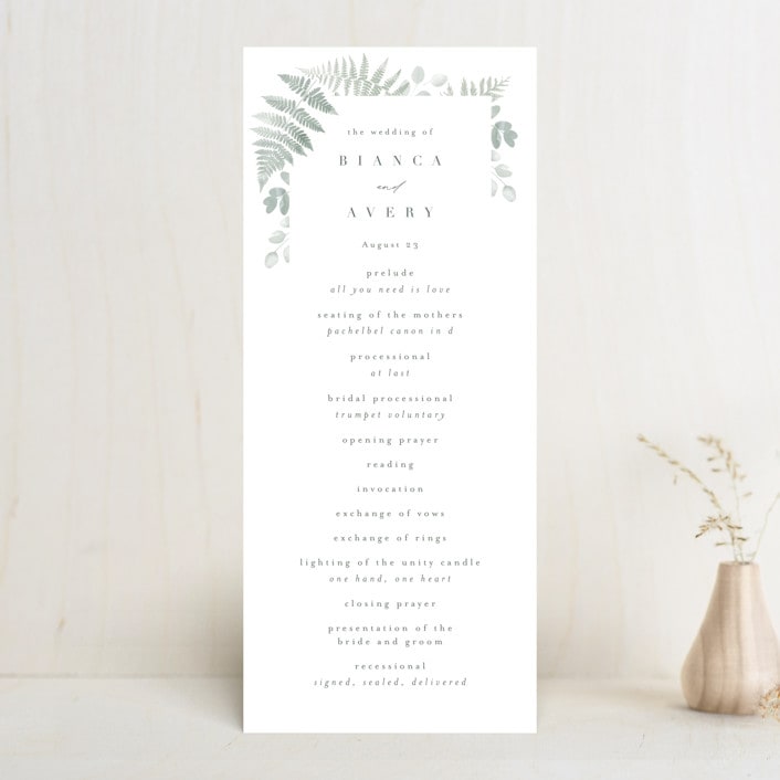 "Gilded Woodland" - Wedding Programs in Fern by Kristie Kern - Front