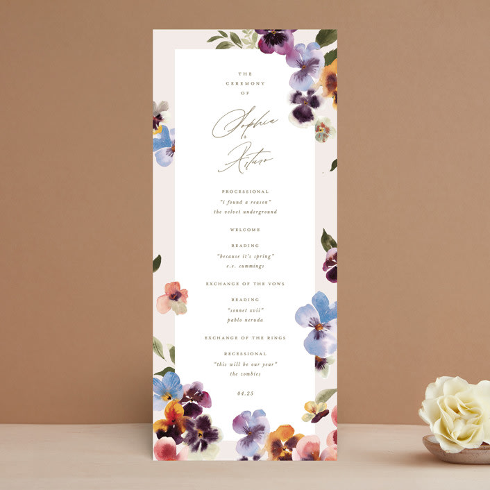 "Bright" - Wedding Programs in Summer by Leah Bisch - Front