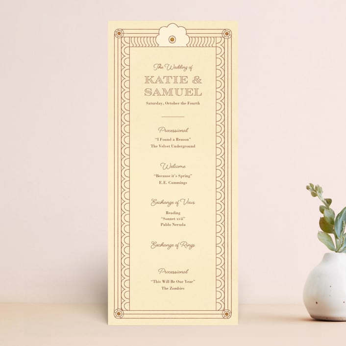 "Nouveau Love" - Wedding Programs in Umber by Morgan Ramberg - Front