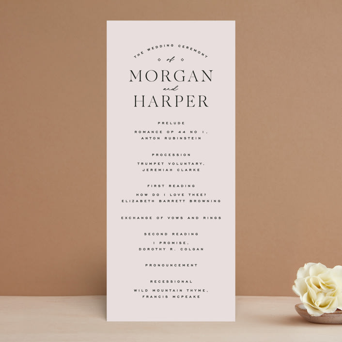 "Coco" - Wedding Programs in Linen by Carly Reed Walker - Front