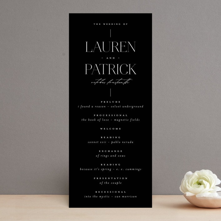 "Modern Type" - Wedding Programs in Moon by Heather Cairl - Front