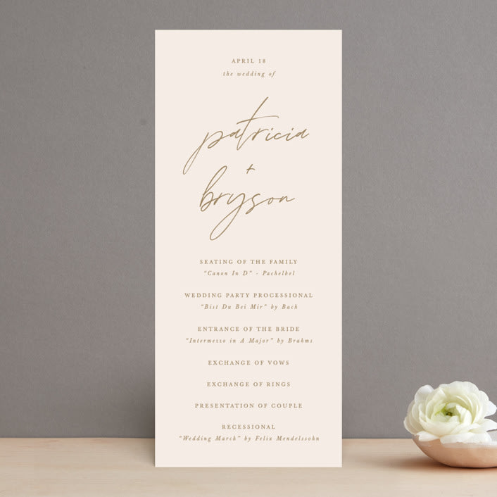 "Everlasting Love" - Wedding Programs in Linen by Brandy Folse - Front