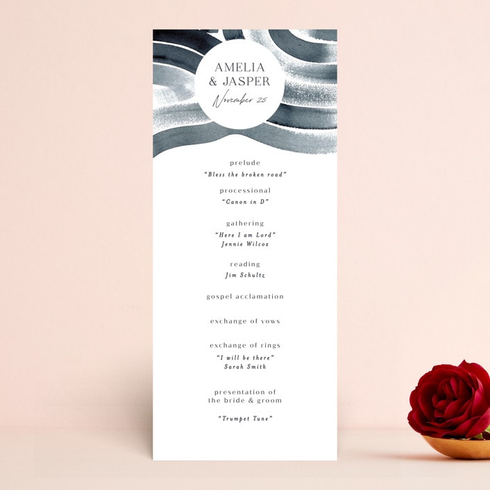 "Painted Trails" - Wedding Programs in Navy by Alethea and Ruth - Front