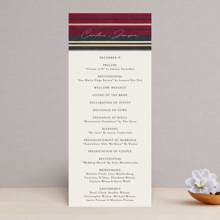 "Holiday Tartan" - Wedding Programs in Cranberry by Erin Deegan - Front