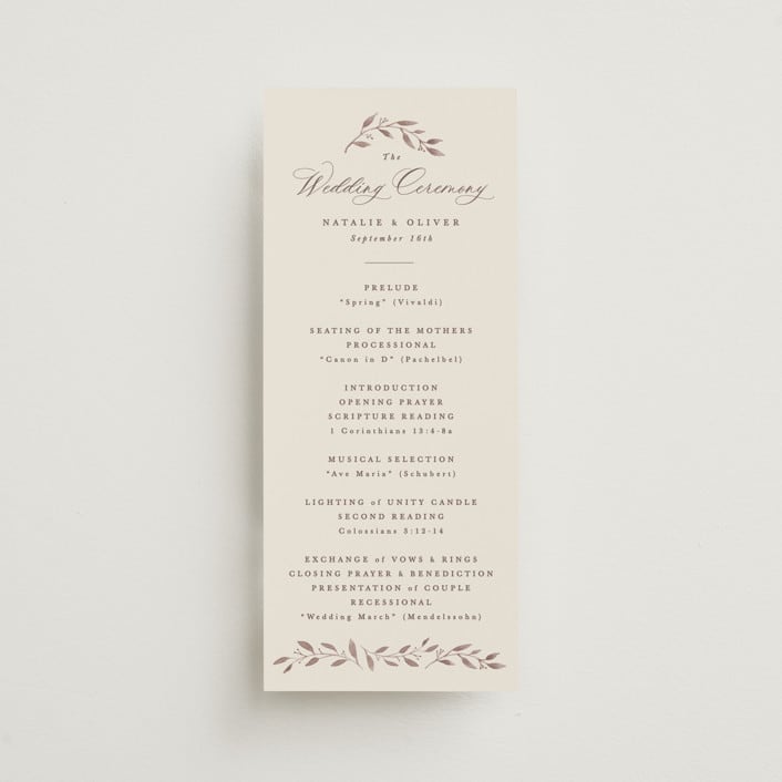 "Delicate monogram" - Wedding Programs in Ecru by Hooray Creative - Front