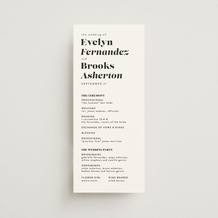 "Make it official" - Wedding Programs in Panda by Lea Delaveris - Front