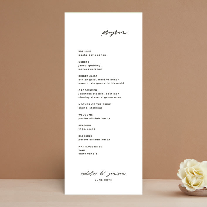"Destination" - Wedding Programs in Mist by Lori Wemple - Front