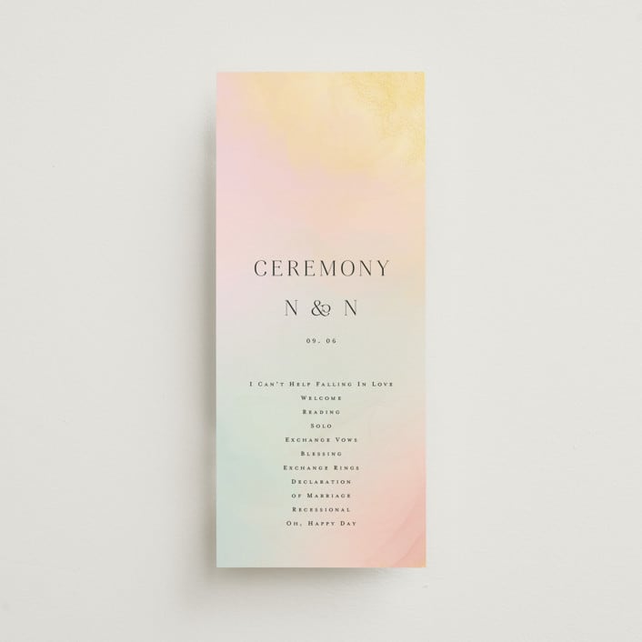 "marshmallow" - Wedding Programs in Sunrise by Petra Kern - Front