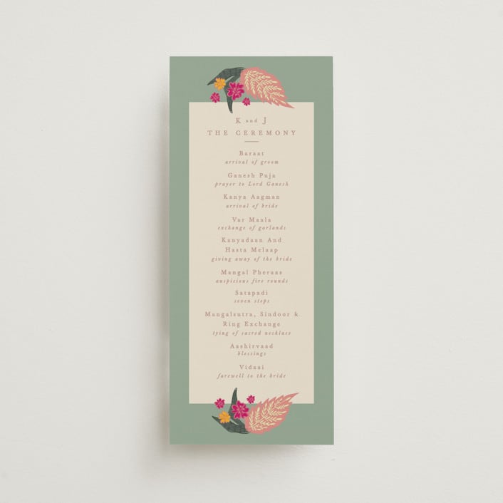 "Phool Bahar" - Wedding Programs in Patta by Creo Study - Front