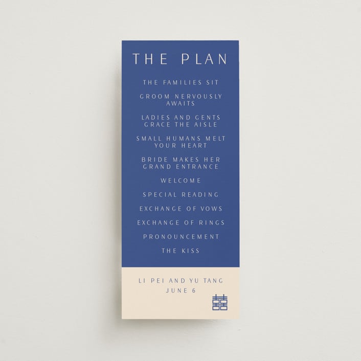 "two toned" - Wedding Programs in Marseille Bleu by Deborah Chou - Front