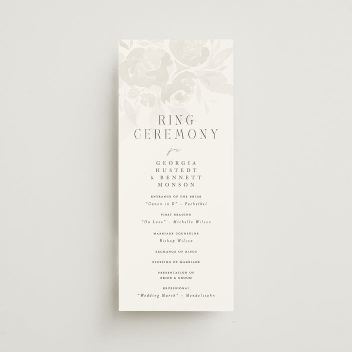 "City Center" - Wedding Programs in Cotton by Erin L. Wilson - Front