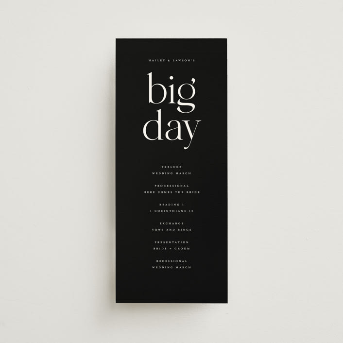 "Photographie" - Wedding Programs in Noir by Christie Garcia - Front