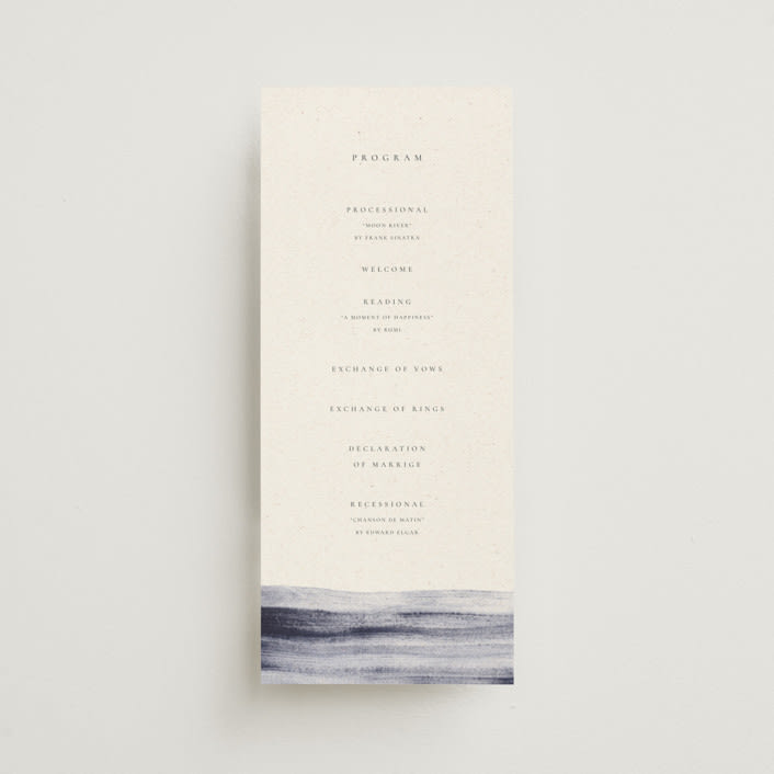 "Stillness" - Wedding Programs in Horizon by Sumak Studio - Front