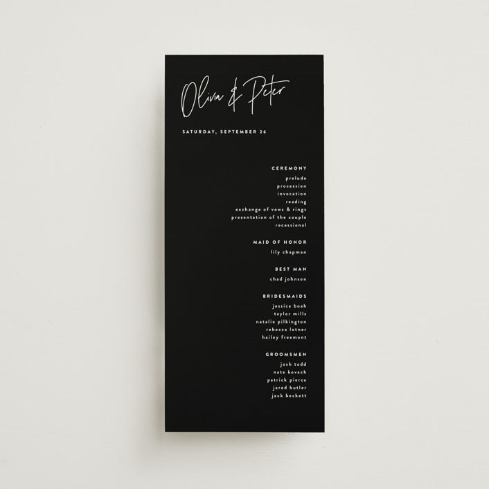 "Signed" - Wedding Programs in Cloud by JoAnn Jinks - Front