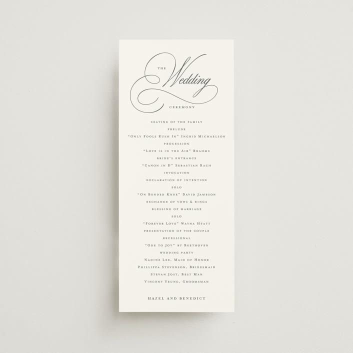 "scamorza" - Wedding Programs in Pearl by chocomocacino - Front