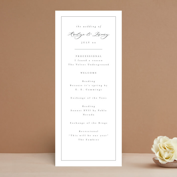 "Minimalist Photo" - Wedding Programs in Ivory by Nicole Walsh - Front