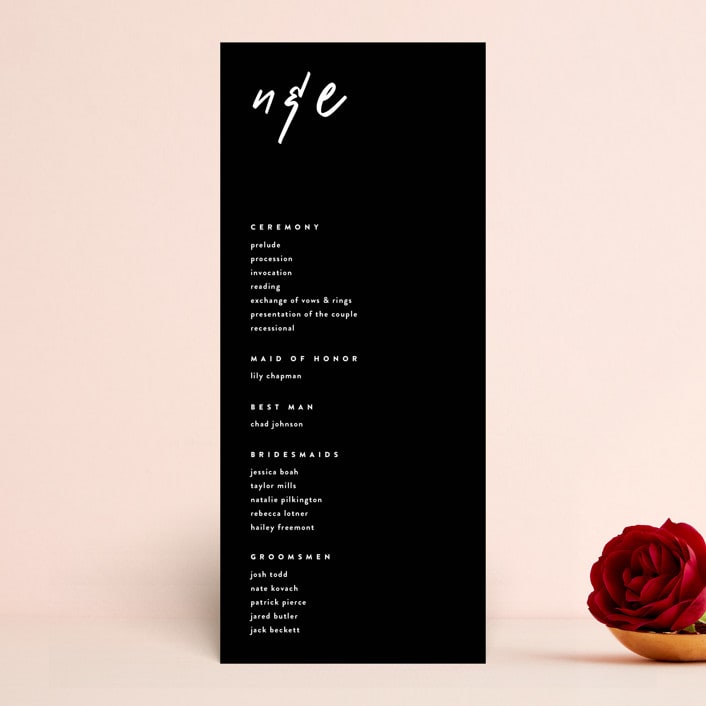 "Allure" - Wedding Programs in Cloud by JoAnn Jinks - Front