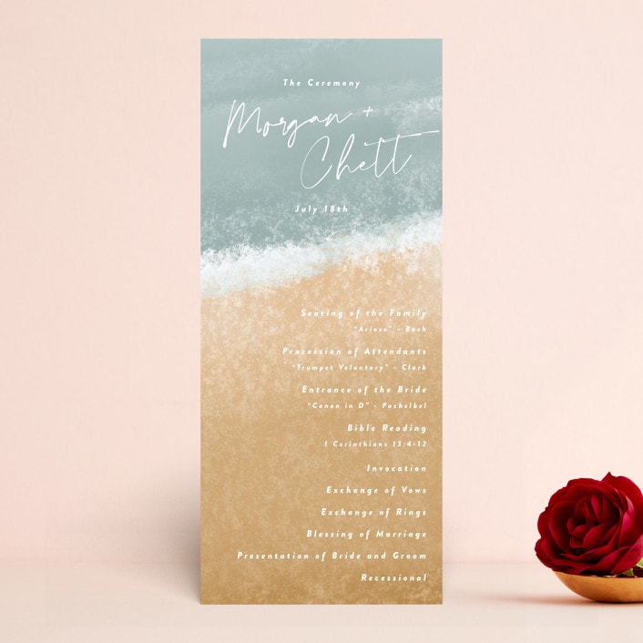 "Seaside" - Wedding Programs in Seaglass by Rebecca Durflinger - Front