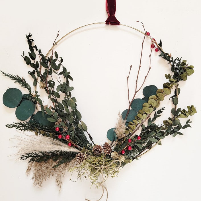 "Holiday Holly Eucalyptus Wreath" - Wreaths in green by AlisonJerry