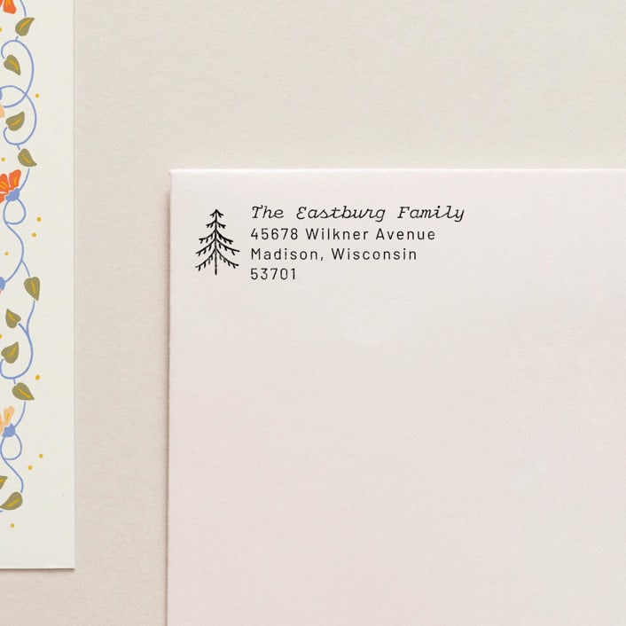 "SELF INKING Holiday Address Stamp No. 7" - Address Stamps in gray by Cedar and Grey