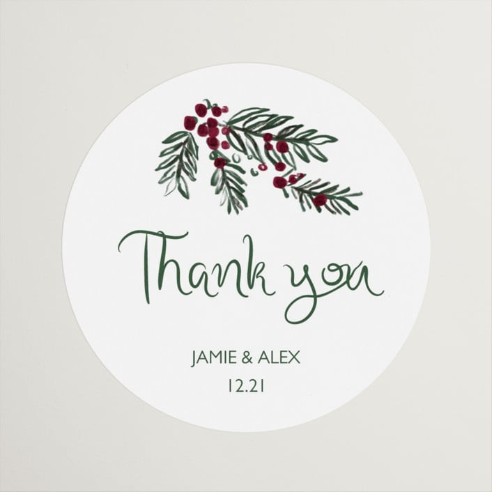 "Holidays ink doodles" - Wedding Favor Stickers in Enchanted Holiday by Cass Loh - Front