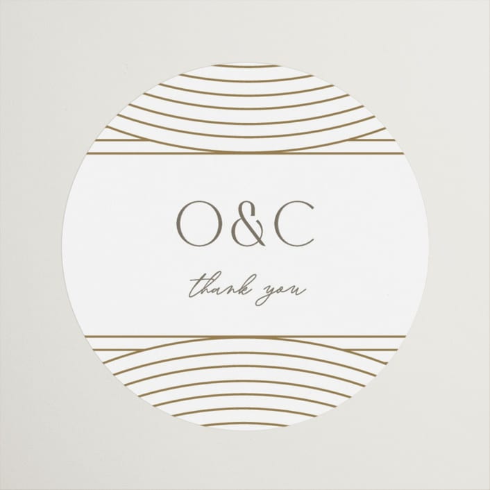 "Moderne" - Wedding Favor Stickers in Alabaster by Pixel and Hank - Front